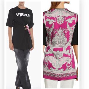 NEW VERSACE Oversized Paisley Logo T Shirt Dress $1275